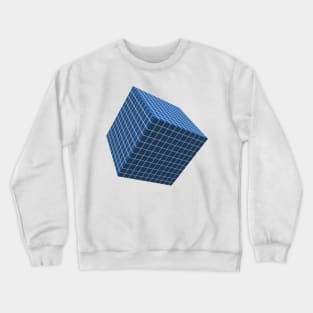 Design element cube with blue and white squares. Crewneck Sweatshirt